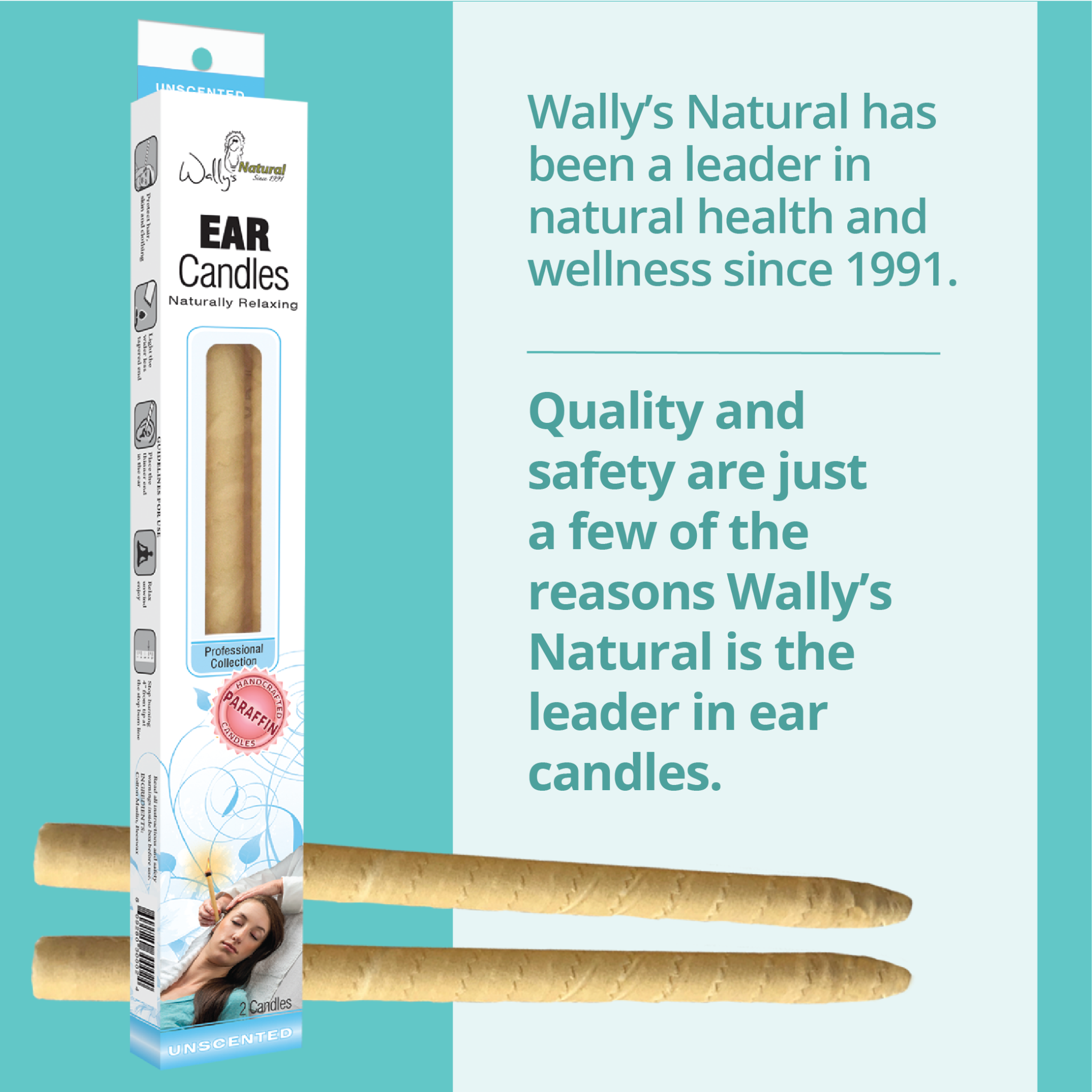 Wally's Natural Ear Candles Paraffin, Unscented 12pk Wally's Natural